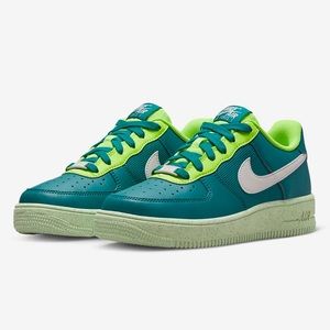 Nike Air Force 1 Low Crater Bright Spruce Volt Shoes DM1086-300 (GS) Youth Sizes